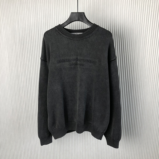 アレキサンダーワン 24 FW 新しいエンボスエンボスロゴニットプルオーバーセーター