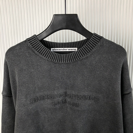 アレキサンダーワン 24 FW 新しいエンボスエンボスロゴニットプルオーバーセーター
