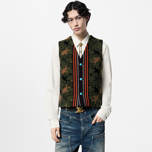 ルイヴィトンコピー 24 FW 新しいジャカード両面ブランケット式スーツベスト