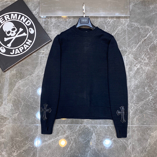 クロムハーツ バックジャカードウールブレンドニットセーター