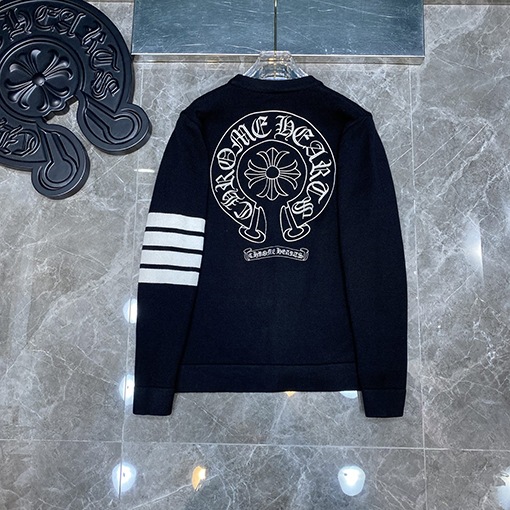 Chrome Hearts X Thom Browne コラボレーションビッグロゴクラシックカーディガン