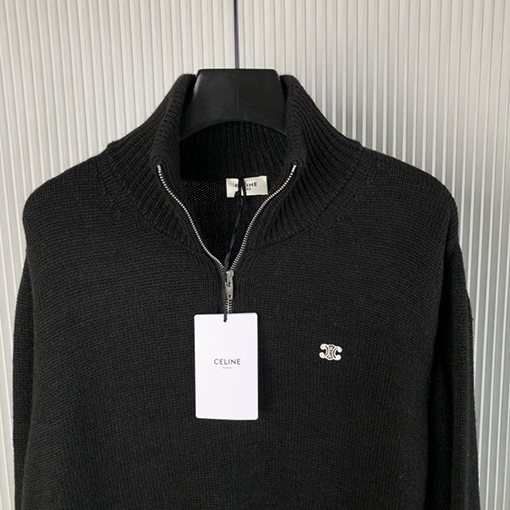 セリーヌコピー 24 FW 新しいカシミヤ半高襟ジッパーセーター