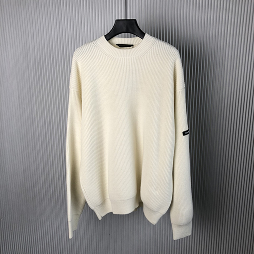 バレンシアガ 24 FW 新しい袖マーク無地プルオーバーセーター
