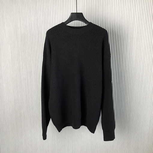 バレンシアガ 24 FW 新しい袖マーク無地プルオーバーセーター