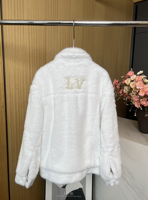 ルイヴィトン レディース 24 FW 秋冬の新しい襟の長袖のぬいぐるみコート