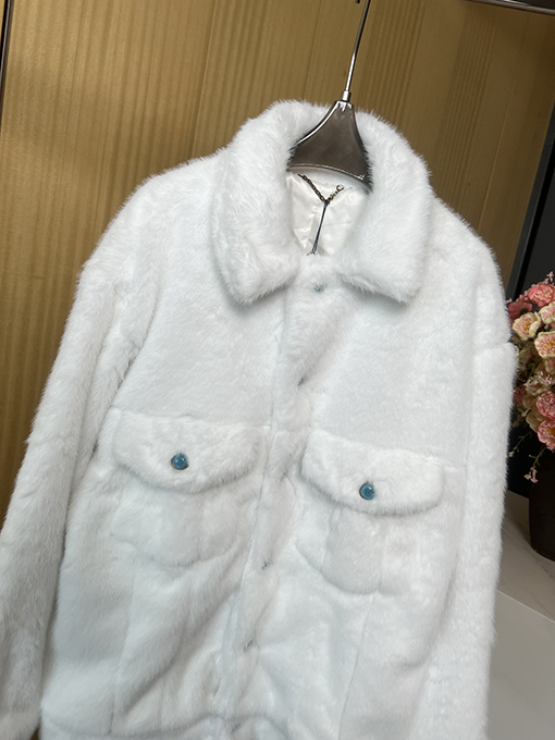 ルイヴィトン レディース 24 FW 秋冬の新しい襟の長袖のぬいぐるみコート
