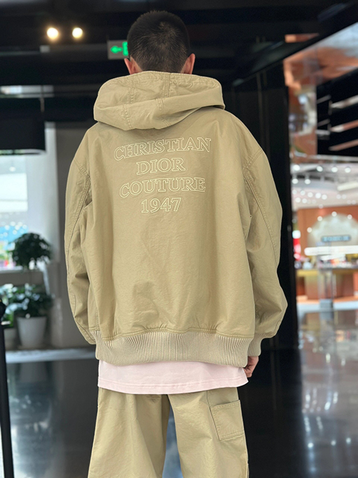 ディオール 24 FW 新しい綿のフード付き長袖コート