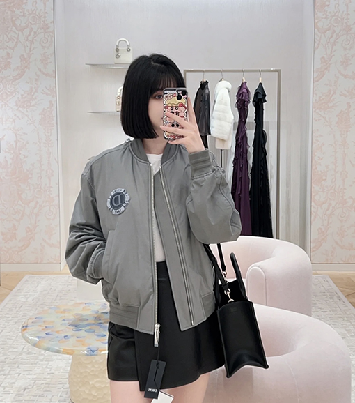 ディオールレディース 24 FW 新しいスタンドカラーニット長袖ジャケット