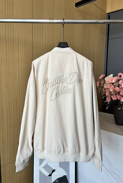 ディオールレディース 24 FW 新しいスタンドカラーニット長袖ジャケット