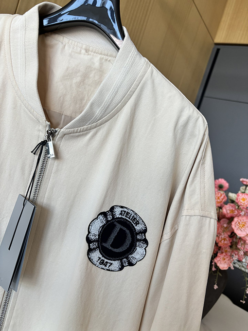 ディオールレディース 24 FW 新しいスタンドカラーニット長袖ジャケット
