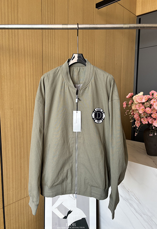 ディオールレディース 24 FW 新しいスタンドカラーニット長袖ジャケット