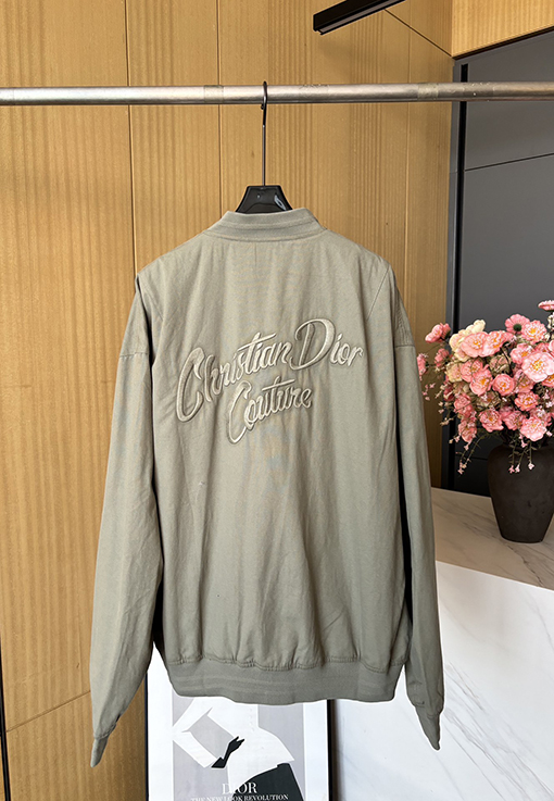 ディオールレディース 24 FW 新しいスタンドカラーニット長袖ジャケット