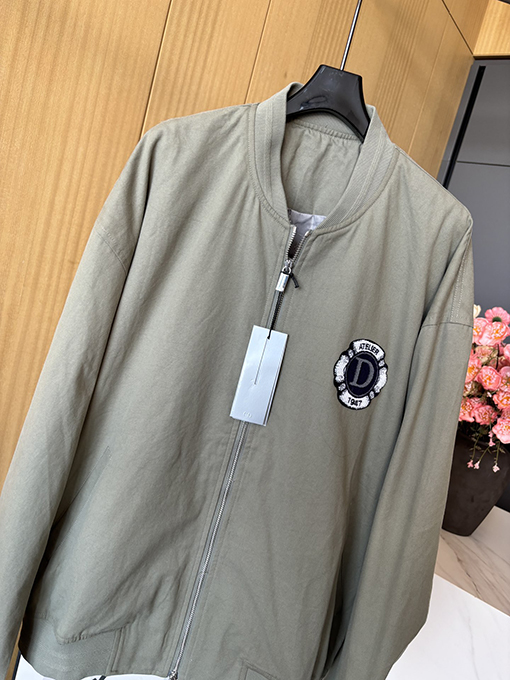ディオールレディース 24 FW 新しいスタンドカラーニット長袖ジャケット