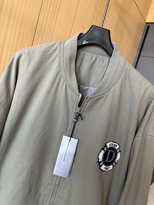 ディオールレディース 24 FW 新しいスタンドカラーニット長袖ジャケット