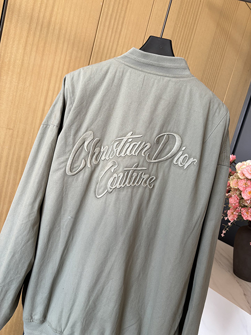 ディオールレディース 24 FW 新しいスタンドカラーニット長袖ジャケット