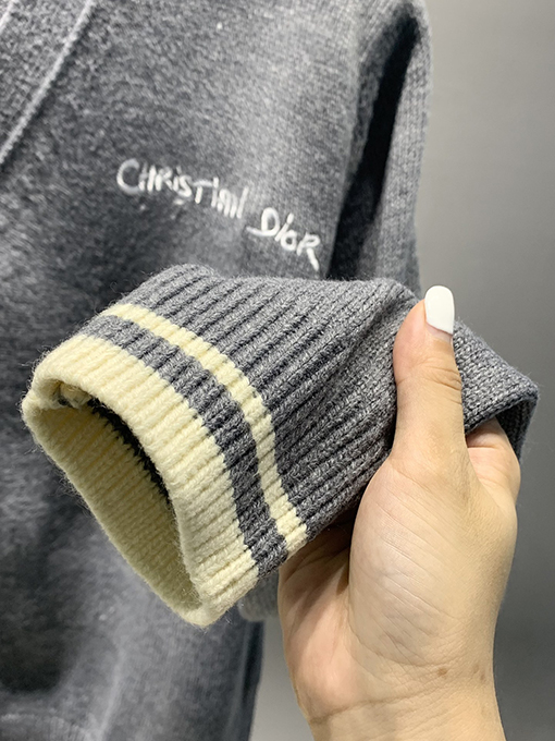 ディオールスーパーコピー 24 FW Christian Dior Tag 新しいウール混紡刺繍カーディガン 