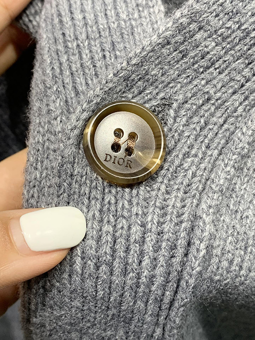 ディオールスーパーコピー 24 FW Christian Dior Tag 新しいウール混紡刺繍カーディガン 