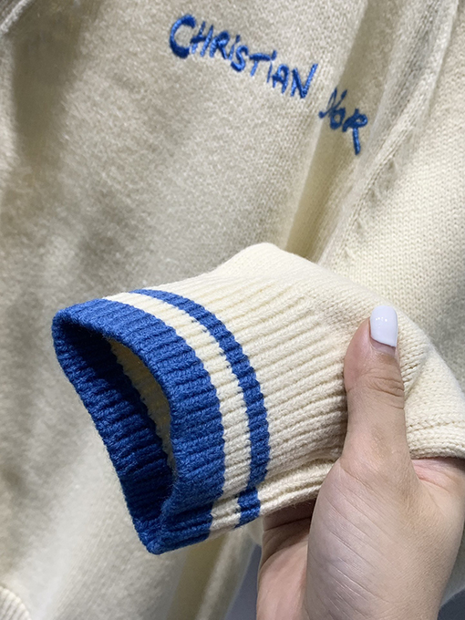 ディオールスーパーコピー 24 FW Christian Dior Tag 新しいウール混紡刺繍カーディガン 