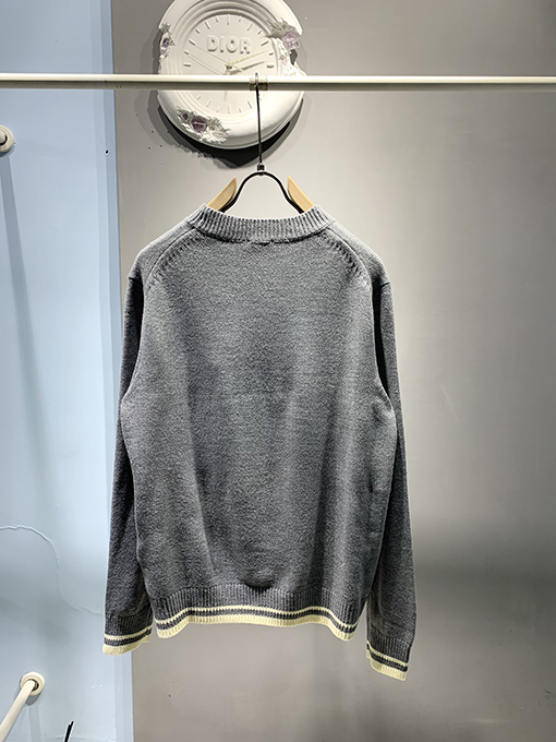 ディオール 24 FW Christian Dior Tag ウール混紡刺繍クルーネックセーター 