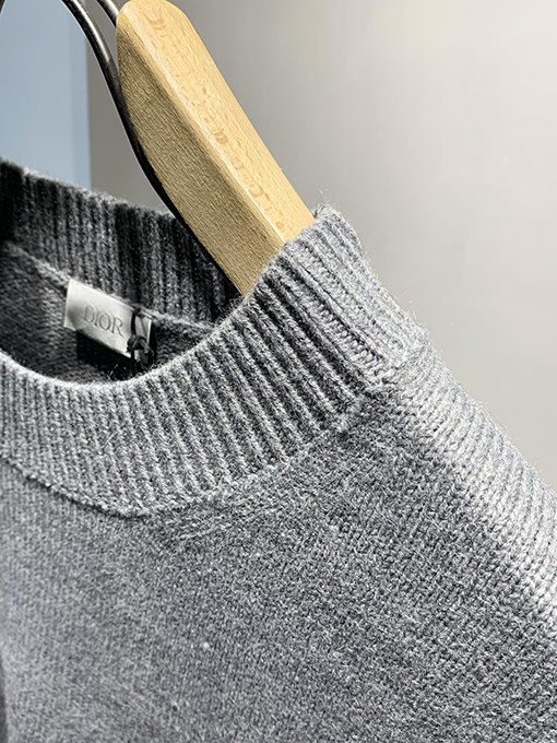 ディオール 24 FW Christian Dior Tag ウール混紡刺繍クルーネックセーター 