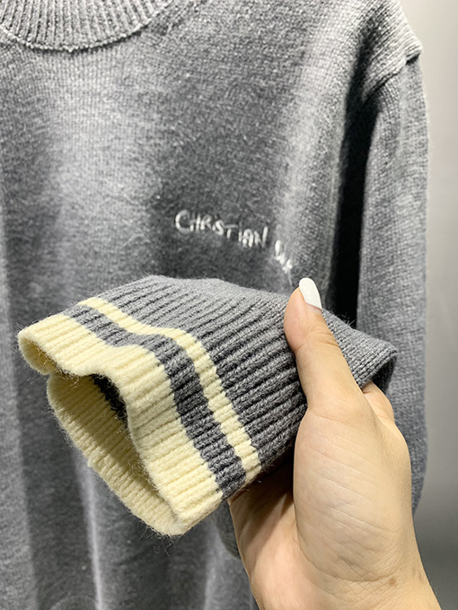ディオール 24 FW Christian Dior Tag ウール混紡刺繍クルーネックセーター 