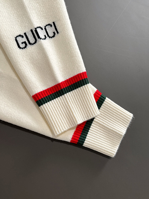 グッチコピー 緑と赤のパッチワークニットセーター