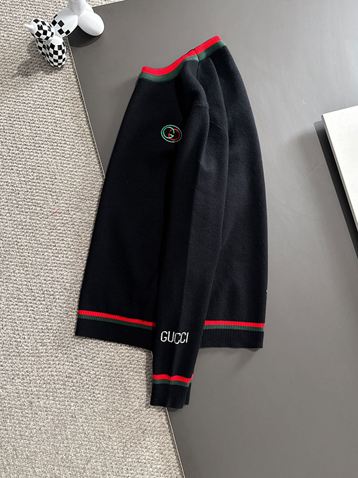 グッチコピー 緑と赤のパッチワークニットセーター
