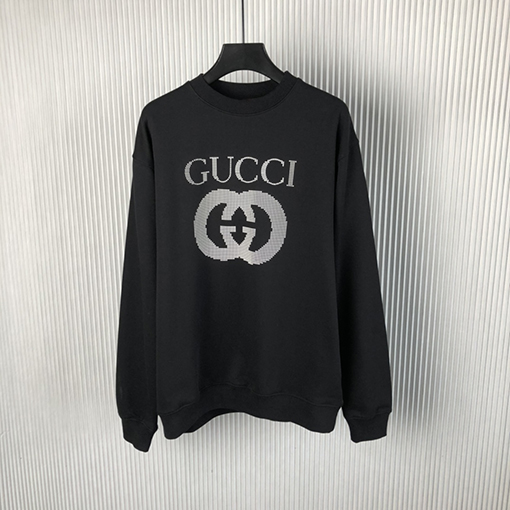 グッチスーパーコピー 24 FW 新しいホワイトドットGプリントラウンドネックパーカー