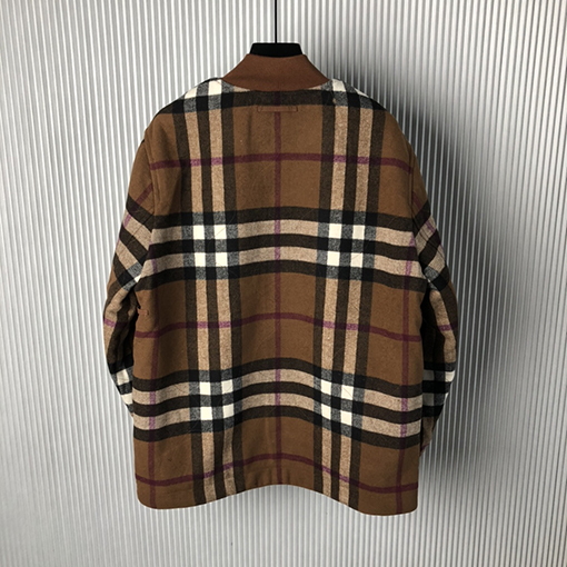 バーバリー 24 FW 新しいチェック柄ウールパイロットジャケット