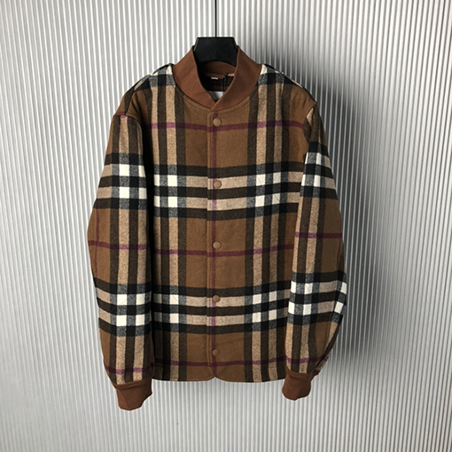 バーバリー 24 FW 新しいチェック柄ウールパイロットジャケット