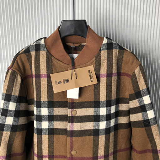 バーバリー 24 FW 新しいチェック柄ウールパイロットジャケット