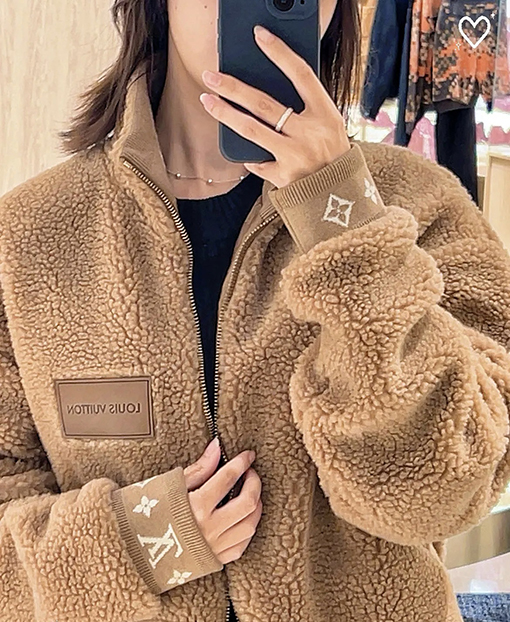 ルイヴィトンコピーレディース 24 FW 新しい技術綿ウール混紡スウェードウエストジャケット