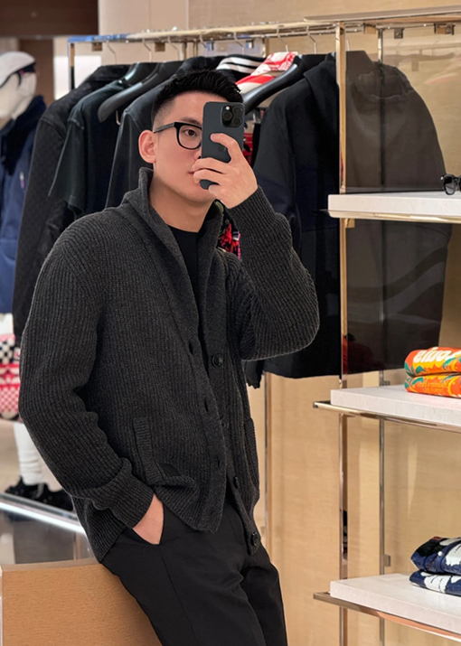 ルイヴィトン レディース 24 FW 新しいカシミヤブレンドショールカラーカーディガン