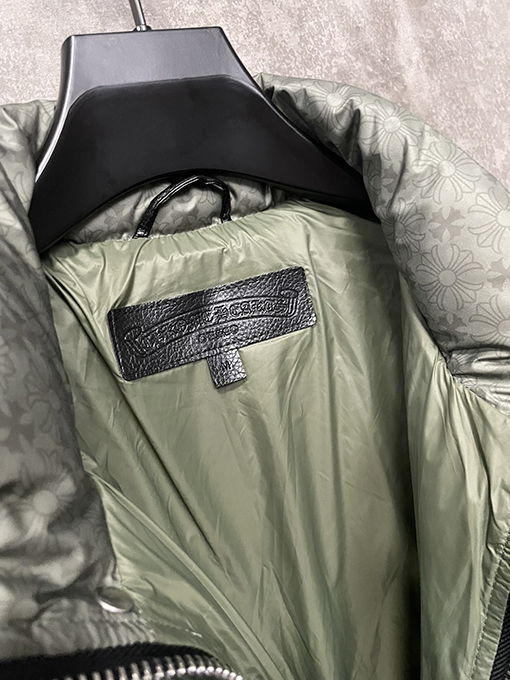 クロムハーツスーパーコピー 24 fw 暗い縞の銀ボタンダウンジャケット