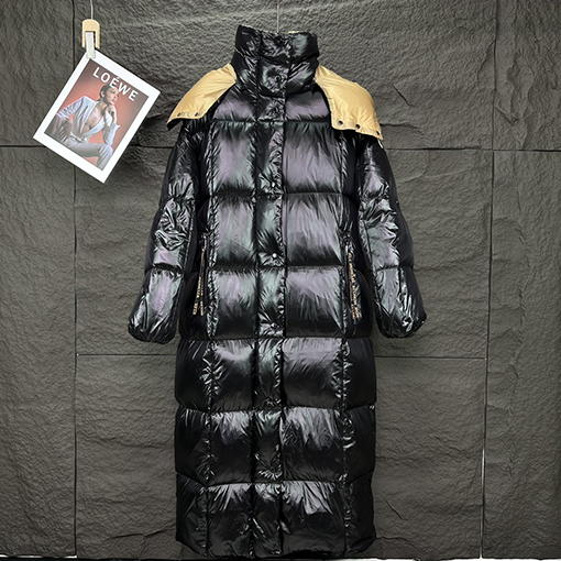 モンクレールスーパーコピー レディース光沢のあるダウンカップルのパン服の長いコート