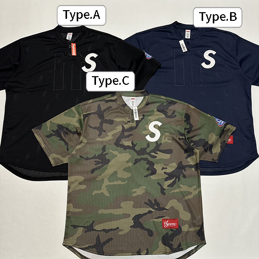 シュプリーム FW24 S LOGO BASEBALL HENLEY TEE