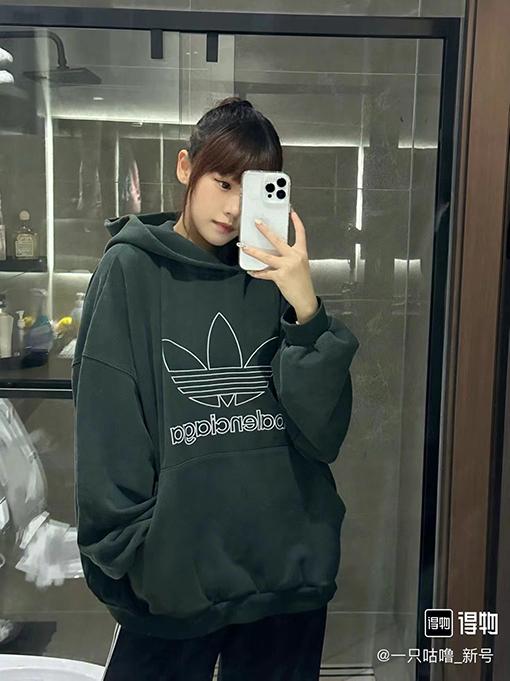 Balenciaga X Adidasコピー フロント刺繍ロゴ長袖フード付きパーカー
