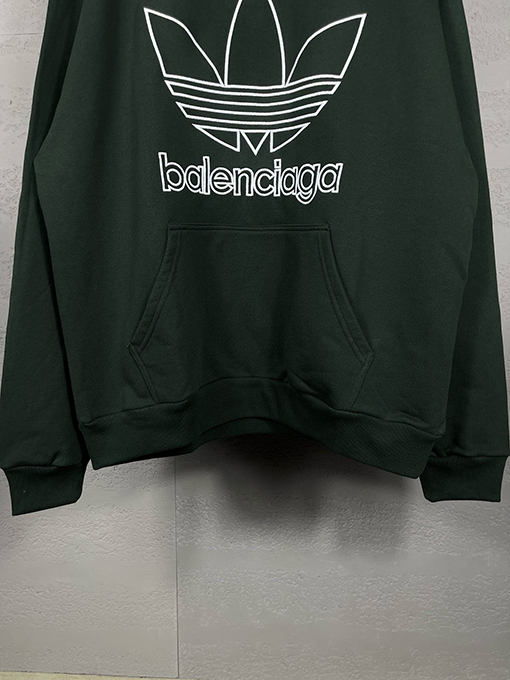 Balenciaga X Adidasコピー フロント刺繍ロゴ長袖フード付きパーカー