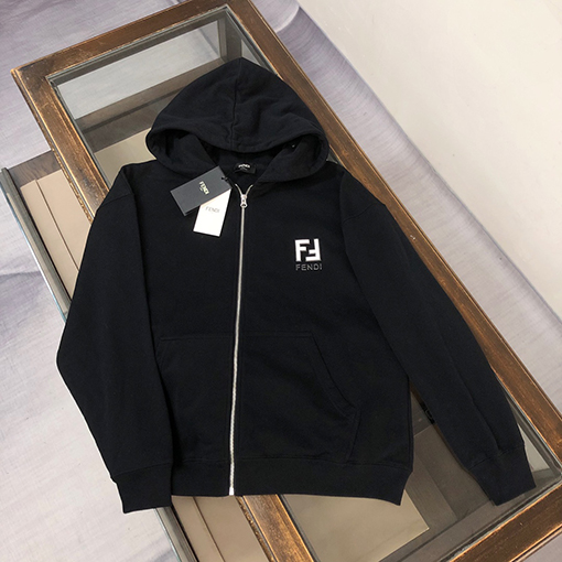 フェンディ ロゴロゴカップルジッパーパーカー