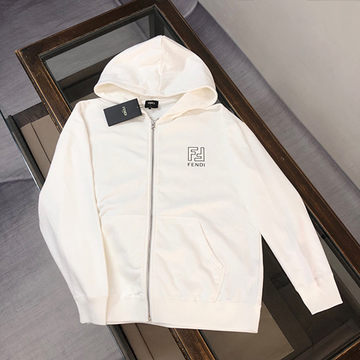 フェンディ ロゴロゴカップルジッパーパーカー