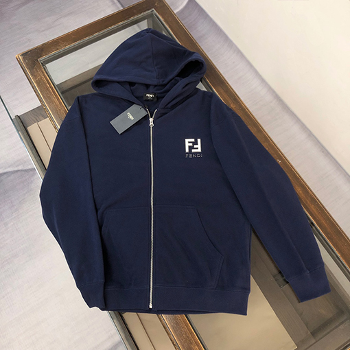 フェンディ ロゴロゴカップルジッパーパーカー
