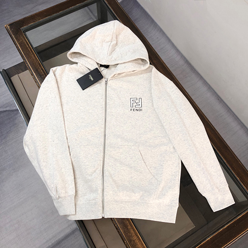 フェンディ ロゴロゴカップルジッパーパーカー