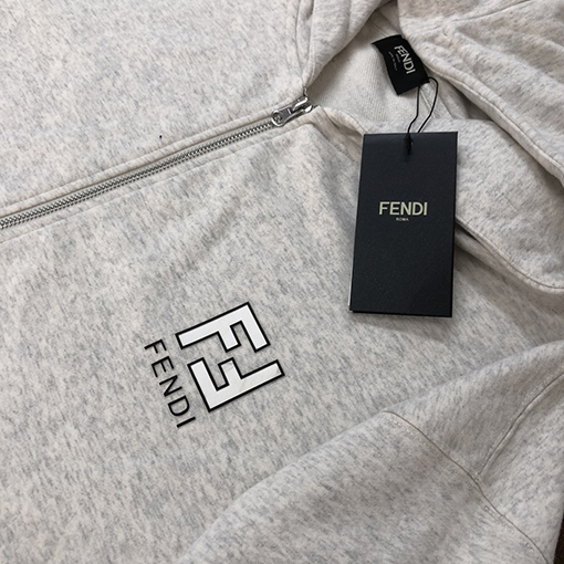 フェンディ ロゴロゴカップルジッパーパーカー