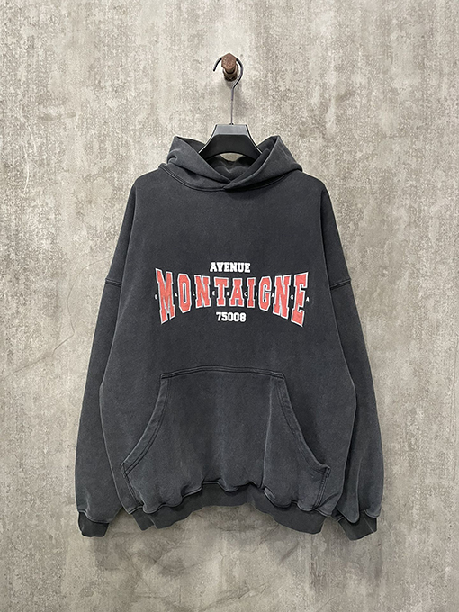 バレンシアガ 24 FW アップリケ刺繍文字パーカー