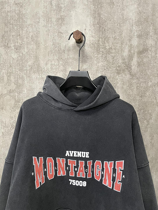 バレンシアガ 24 FW アップリケ刺繍文字パーカー