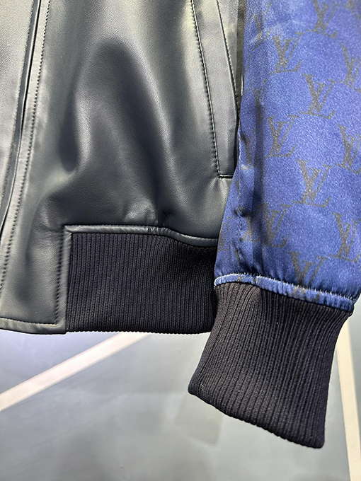 ルイヴィトンN級品 レザー ジャケット 袖lLVシグネチャーロゴ