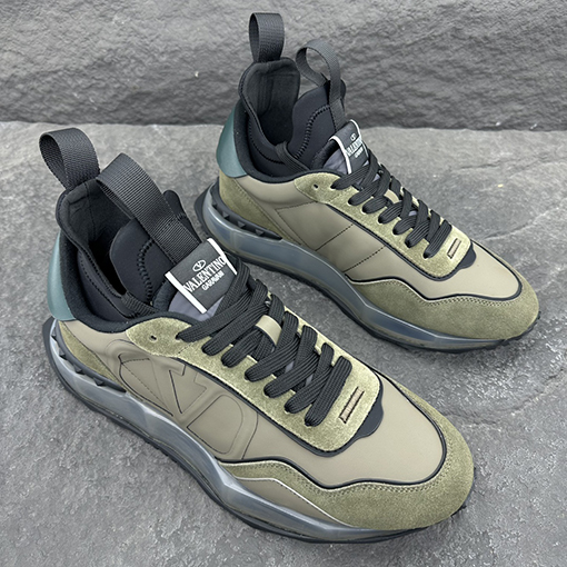 ヴァレンティノ GARAVANI LACERUNNER レザーファブリックスニーカー