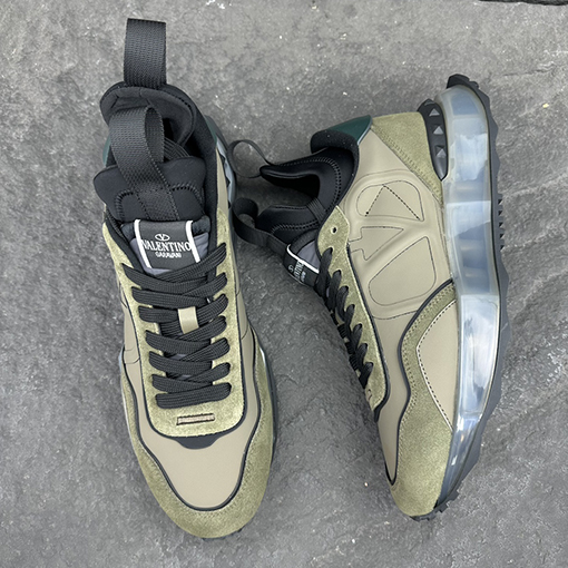 ヴァレンティノ GARAVANI LACERUNNER レザーファブリックスニーカー