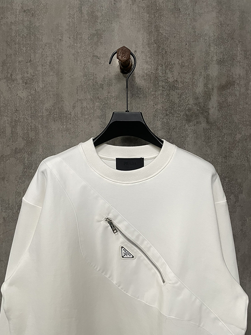 プラダ 24fw 胸ポケット長袖プルオーバーパーカー