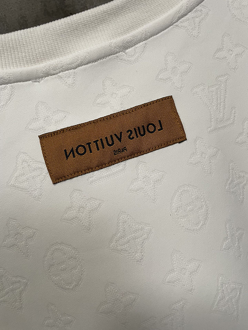 ルイヴィトン 24fw damier ダークチェック柄のラウンドネック長袖パーカー